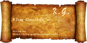 Klug Gusztáv névjegykártya