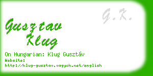 gusztav klug business card