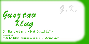 gusztav klug business card